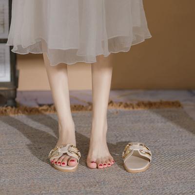 Уличные тапочки женские 2025 новые летние на подошве из ЭВА модные абрикосовые повседневные пляжные летние женские туфли