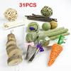 4/9/14/31PCS Rabbit Chewing Toys Molar Toys Natural Hay Sticks Hamster Teeth Training Kit Chinchilla Rat Gerbil Bunny Toys