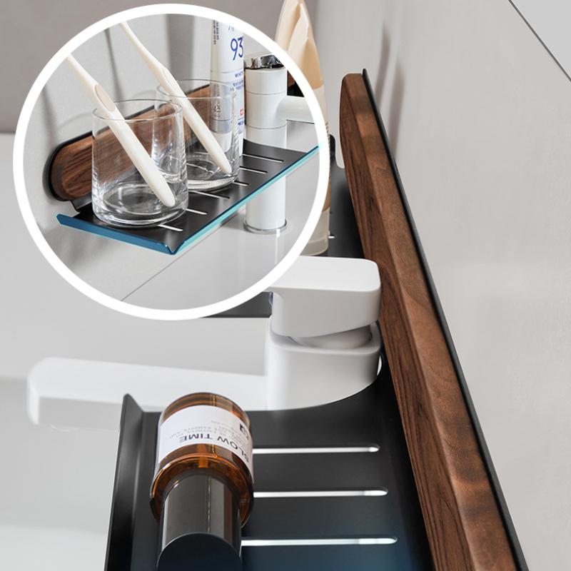 Ореховый унитаз раковина зеркало полка кран умывальник раковина настенные стеллажи для хранения вещей ванная полка туалет кухонная полка без перфоратора