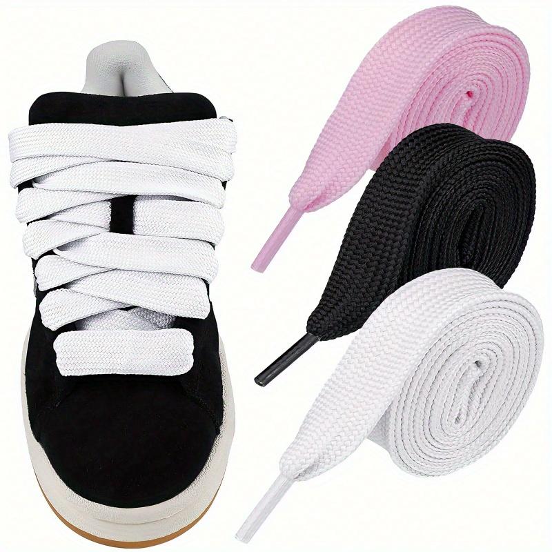 1pair Extra Wide & Thick Flat Shoelaces (120cm/47in), Replacement Shoe Laces for Sports Shoes, Belt, Shoes and Boots Accessories