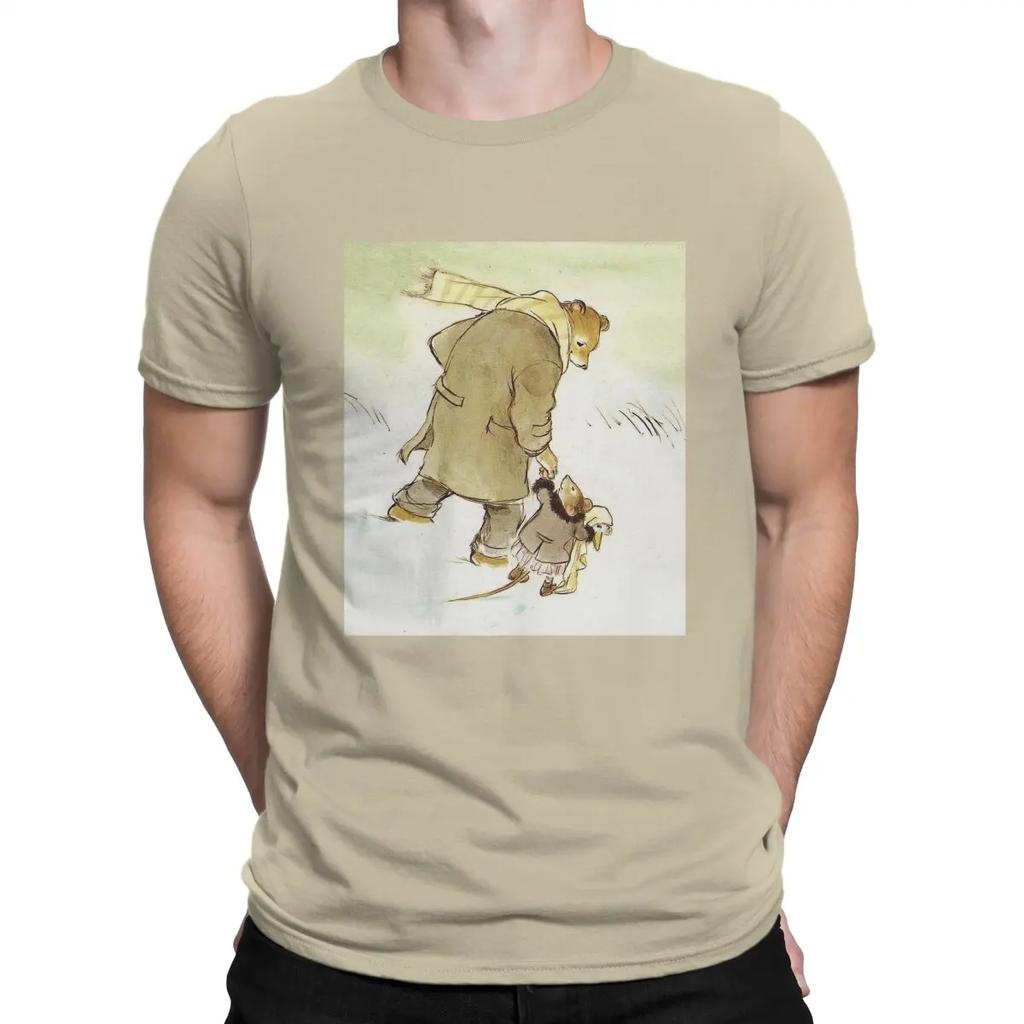 Together Man's TShirt Ernest & Celestine Cartoon O Neck Tops Fabric T Shirt Funny High Quality Birthday Gifts Unisex