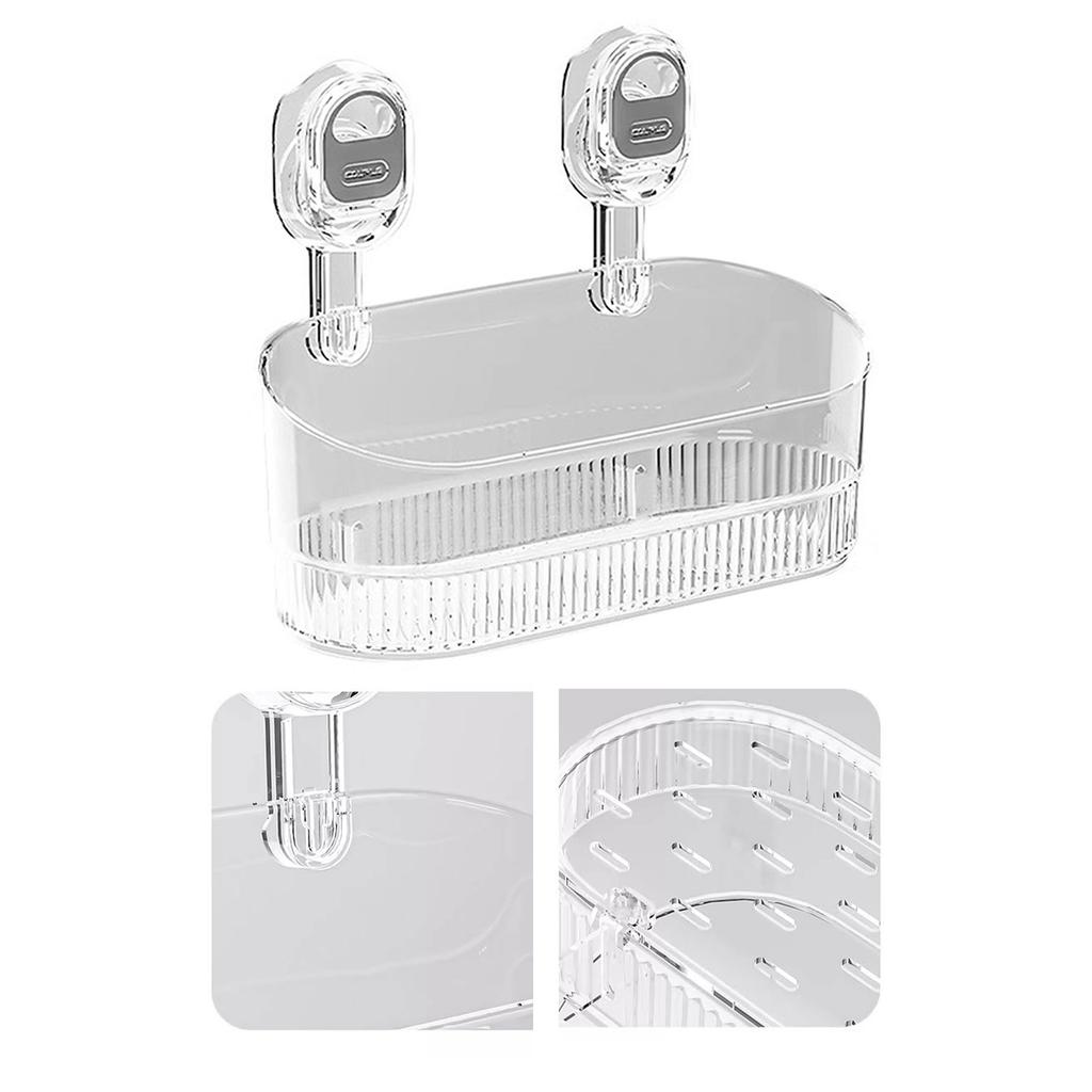 Мощная присоска Стеллаж для хранения Прочный пластиковый присоска Полка Стеллаж для хранения Для ванных комнат Кухонь и Спален