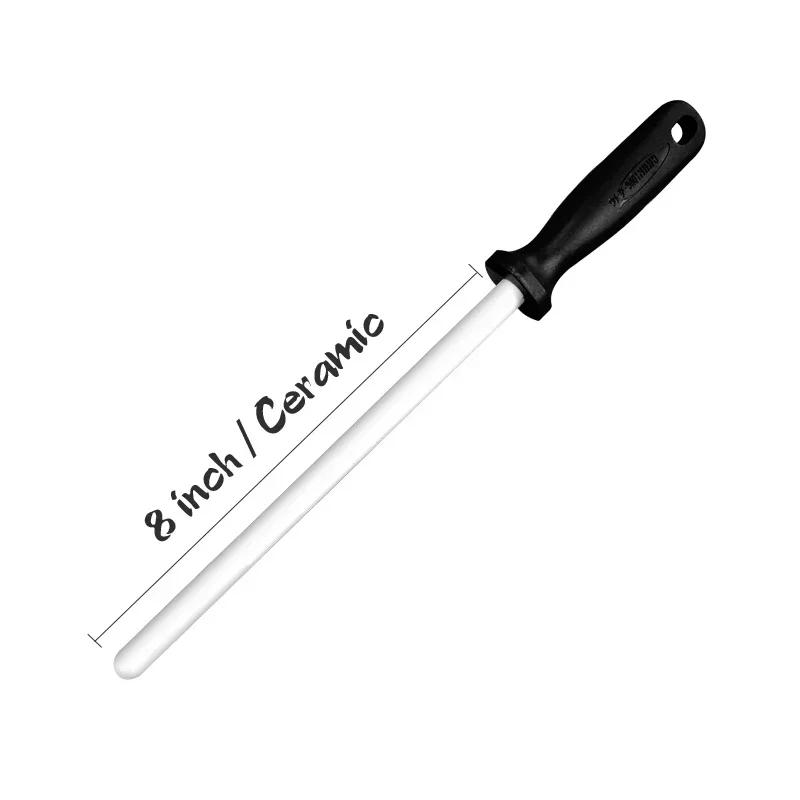 TAIDEA 12-дюймовый мусат керамический для заточки ножей Профессиональные кухонные ножи Углеродистая сталь Заточка заточной сталью