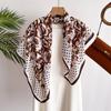 Polka Dot Camellia 90 Imitation Silk Large Square Scarf Shawl Commuting Versatile Printed Herringbone Scarf Headscarf Women