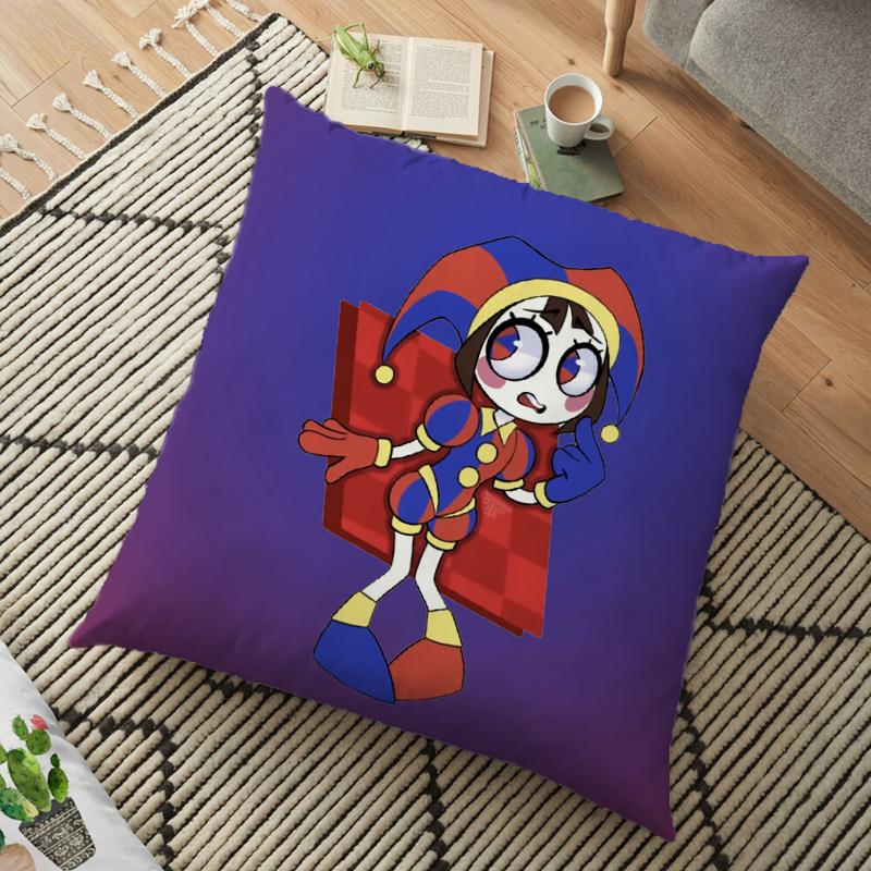 The Amazing Digital Circu Cushion Cover Ponmi Jax Clown Pillowcase Square Pillowcase Home Office Decoration Pillow Case 45cm