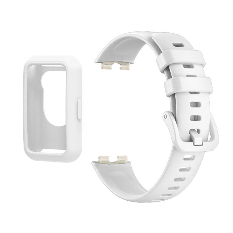 Silicone Strap For Huawei Band 8 9 10 Beacelet With Soft Case Replacement Watchband Accessories