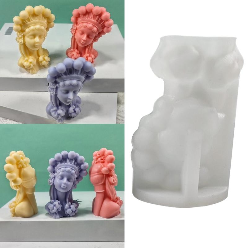 Украшение Милая Девушка 3D Форма для Свечей Мыла DIY Свеча Эпоксидная Форма Ручная Работа Свеча Ароматический Воск Формы для Мыла для Украшений