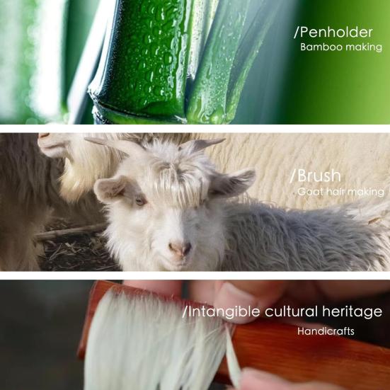 1 комплект, кисть для китайской каллиграфии, удобная ручка, кисти для рисования с бамбуковым держателем ручки для рисования и письма