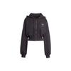 X Stella McCartney Collaboration Sportswear Cropped Hoodie Solid Logo Short Sleeve Hooded Sweatshirt Women Hoodies Black IN3637
