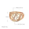 Rose Gold Color Ethnic Bride Rings For Women Fashion Natural Zircon Accessories Hollow Flower Daily Fine Jewelry