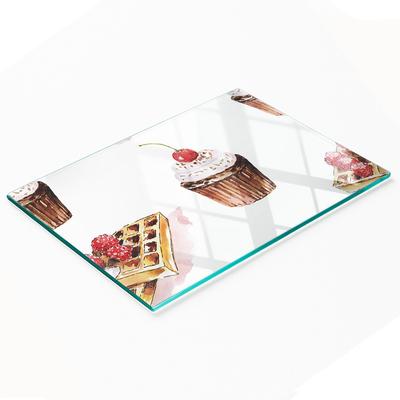 Ozdobna Kuchenna Deska Szklana Do Krojenia I Serwowania Deser 80X52 Cm