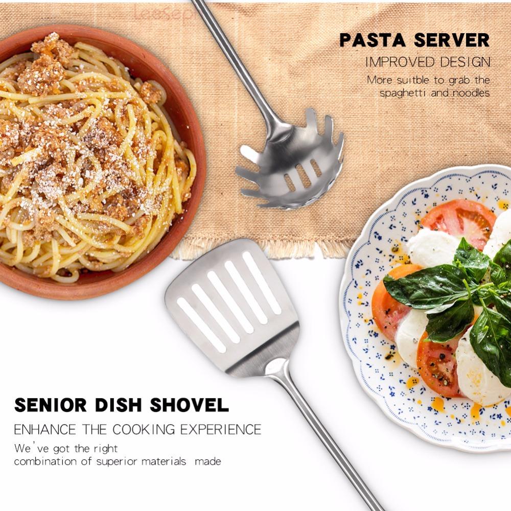 Cooking Utensils, 304 Stainless Steel Kitchen Utensil Set, Rosewood Handle Anti-scald, Best Kitchen Tools by Leeseph