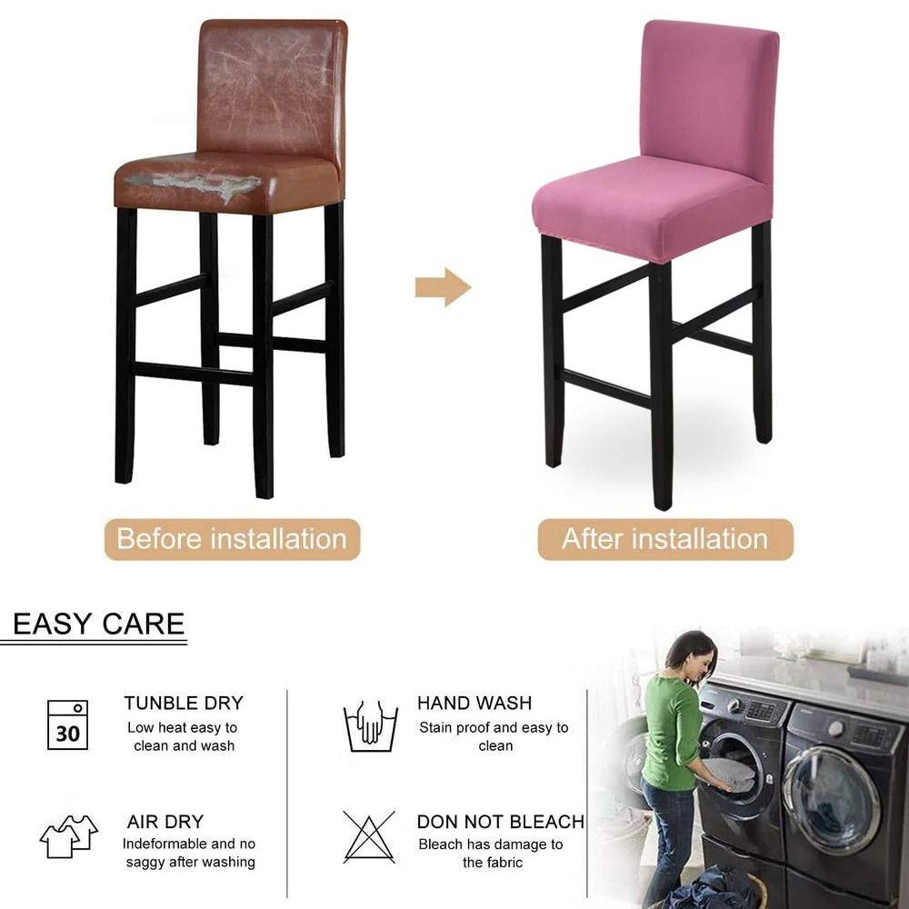 Elastic Stretch Counter Height Bar Stool Cover Dustproof Bar Stool Seat Covers Dining Room
