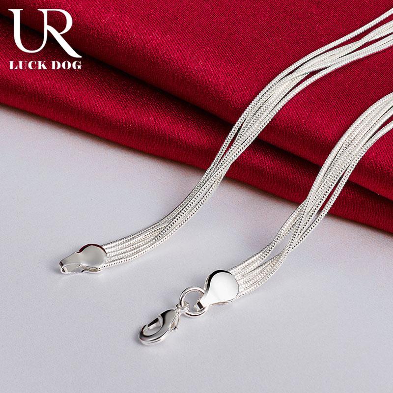 Ожерелье из змеиной цепи из стерлингового серебра 925 пробы с гладкими бусинами, модные свадебные украшения