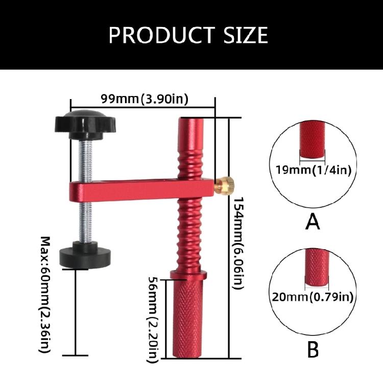 Aluminum Workbench Dog Hold Down Clamps Secure Grip, 19mm/20mm Holes Adjustable Clamps for Woodworking and Craftsmanship