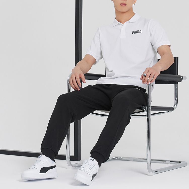 Puma Футболка поло с коротким рукавом и принтом логотипа, мужская белая 848736-02