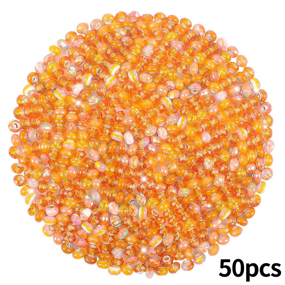 30/50/100 смоляных бусин европейского стиля с крупным отверстием, разделительные бусины для изготовления ювелирных изделий, различные россыпные и цветные европейские крупные бусины