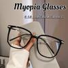 Нейтральная мода Новые очки для близорукости с большой оправой Мужские и женские модные роскошные очки для близорукости с высокой четкостью и защитой от синего света -4.0