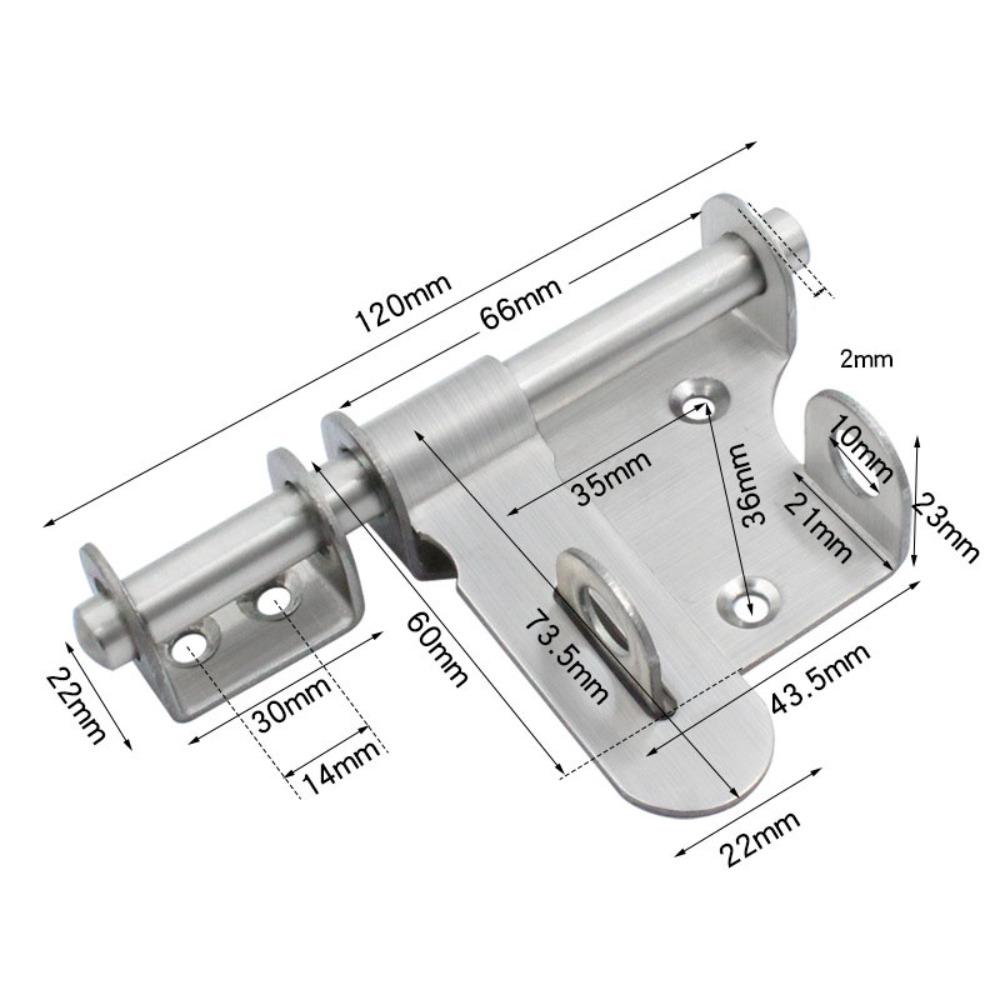 Weatherproof Gate Latch Multi-functional Door Lock Heavy Duty Slide Barrel Bolt  Wooden Fence