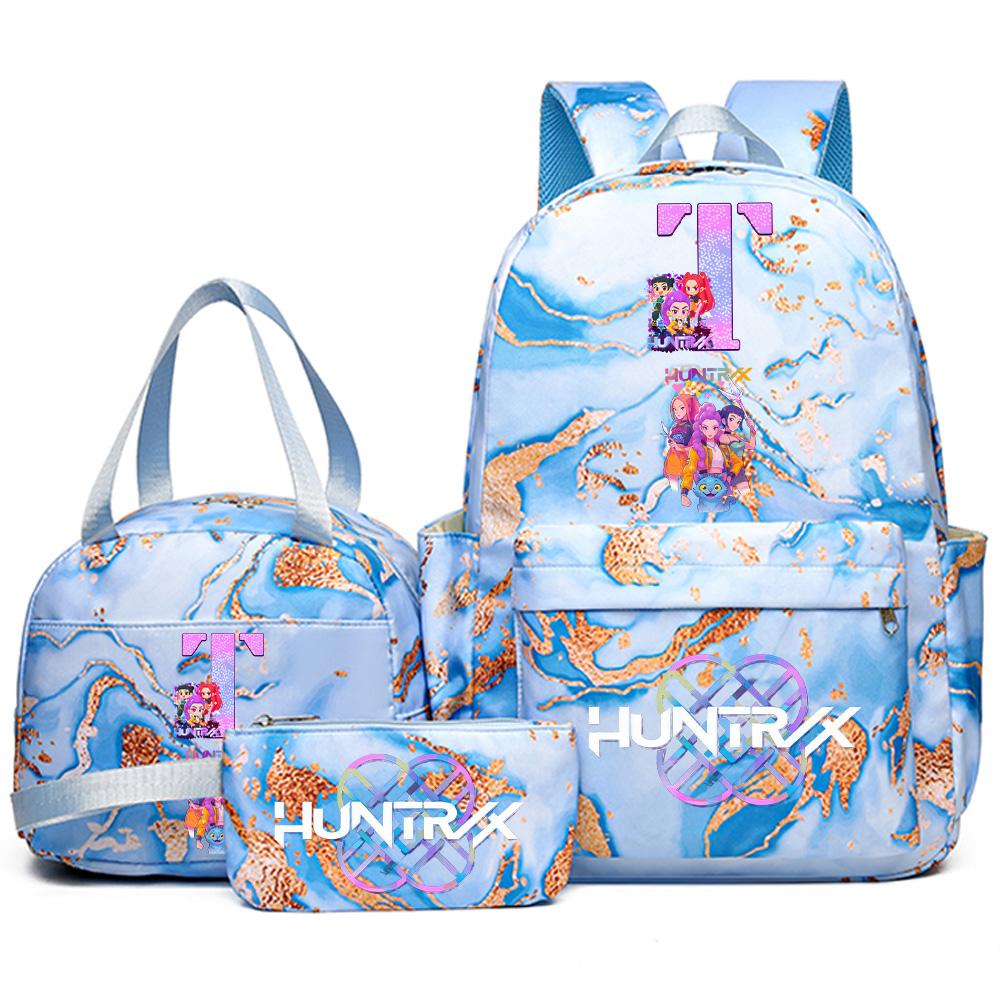 Набор из 3 предметов: аниме рюкзак с принтом английских букв A-Z, пенал, сумка для подростка, студента, девочки, мальчика, школьный рюкзак, дорожная сумка