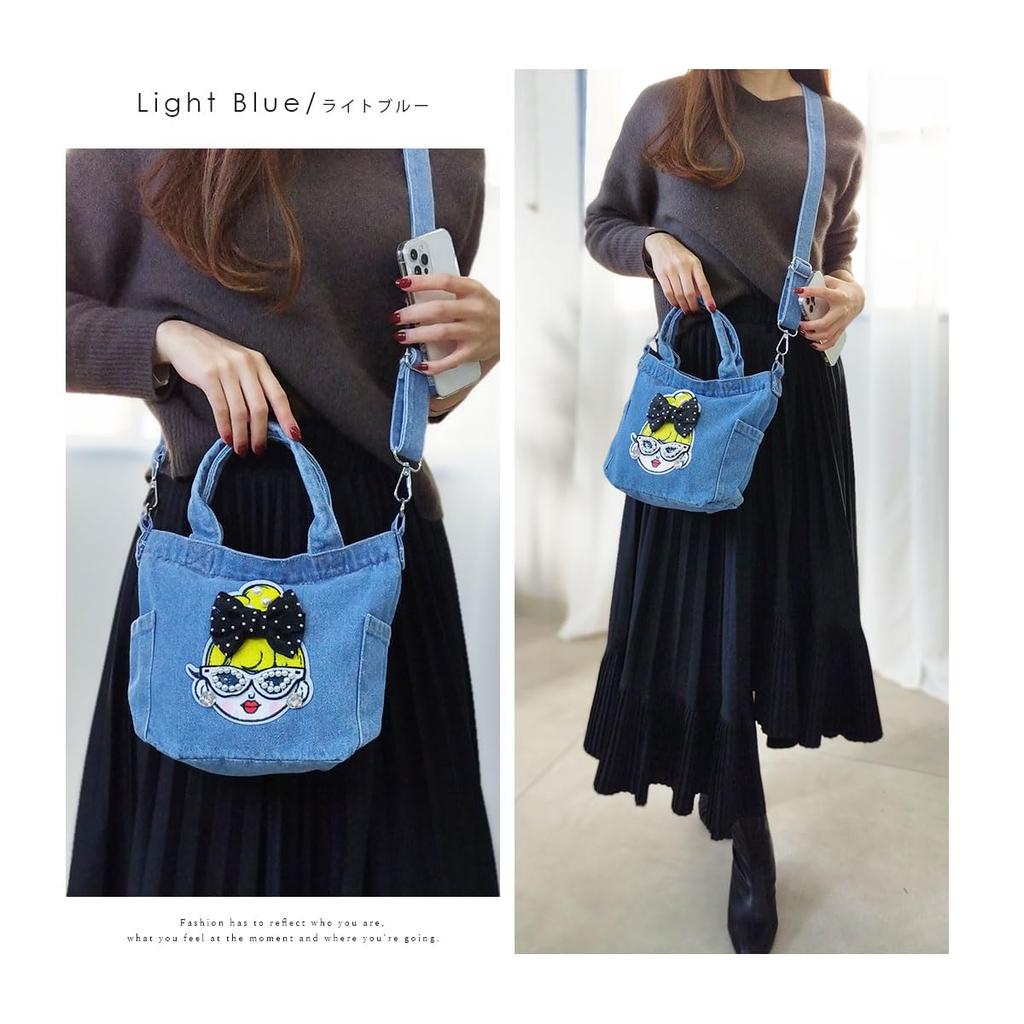 Сумка-тоут мини на плечо джинсовая Сверкающий Индиго [DIVA Rose], женская, сумка 2-в-1, маленькая, через плечо, легкая, сумочка, сумка, (5 Девочка Синий)