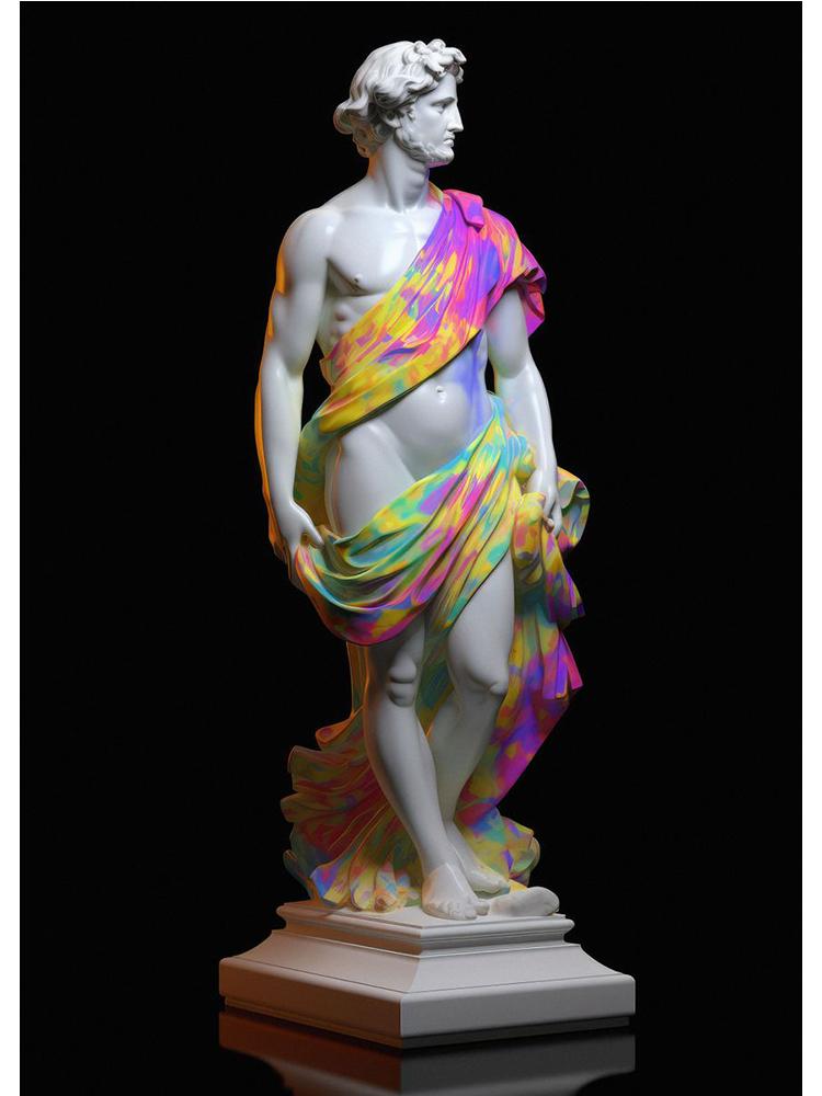 Винтажный мраморный постер «Аполлон» Дэвид Пополо, холст, картина, абстрактная статуя, настенное искусство для современной гостиной, домашний декор, Куадрос