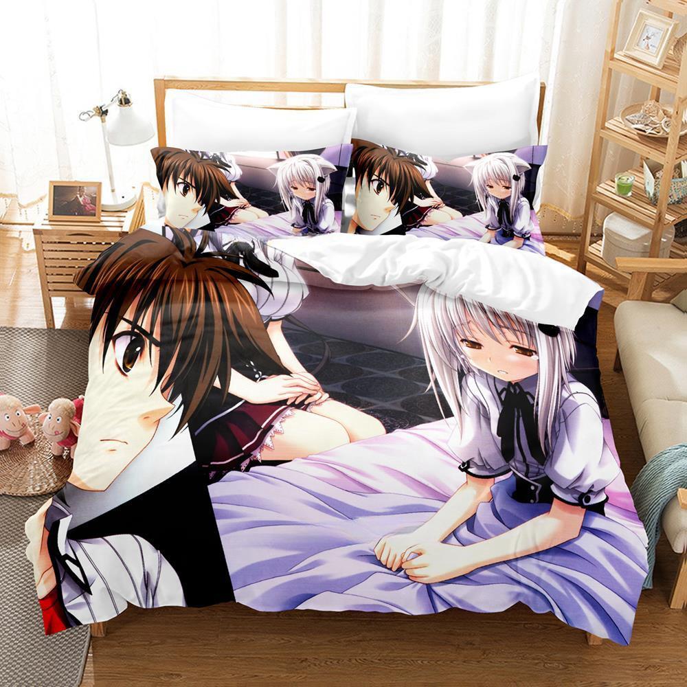 New Kawaii High School DxD Bedding Set Single Twin Full Queen King Size Bed Set Adult Kid Bedroom Duvet Cover Sets Anime Bed