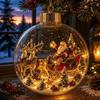 Vintage Winter Transparent Snow Scene Bauble Clear Christmas Sphere Decor  Fireplace Hanging
