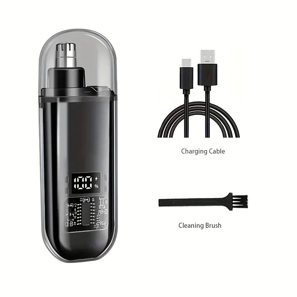 Men’s Electric Nose Ear Hair Trimmer USB C Rechargeable Fast Charging Portable Compact Grooming Tool