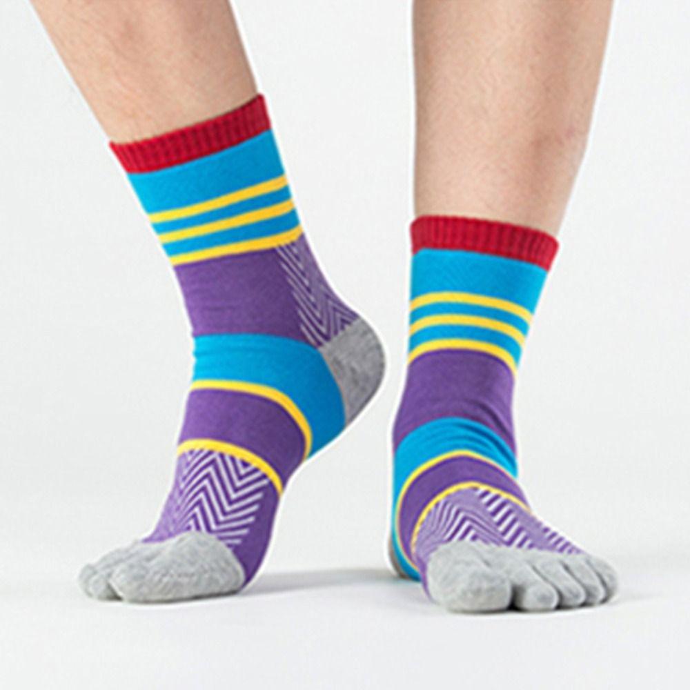 Soft Split-toed Socks Trendy Thick Long Tube Cotton Man Socks Middle Tube Hosiery Five Finger Socks