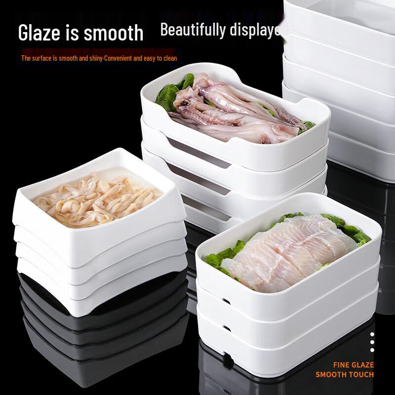 White Melamine Square Serving Plate