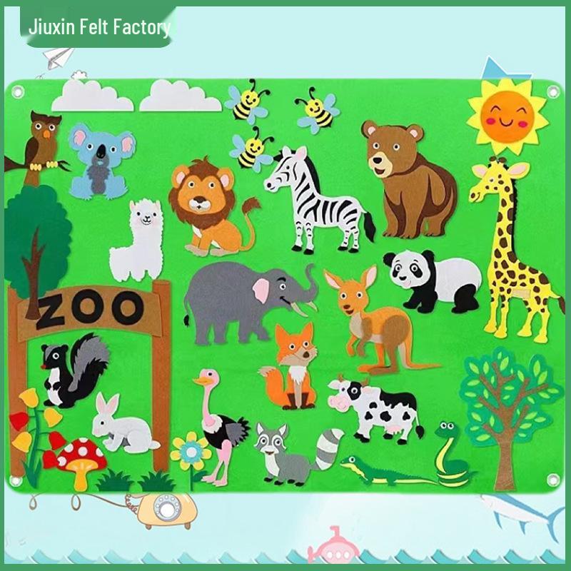 Развивающая фетровая доска для детей - Мультяшные наклейки на стену для детского сада