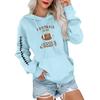 Женский модный, повседневный, удобный свитер с круглым вырезом, капюшоном, длинными рукавами и принтом в стиле регби