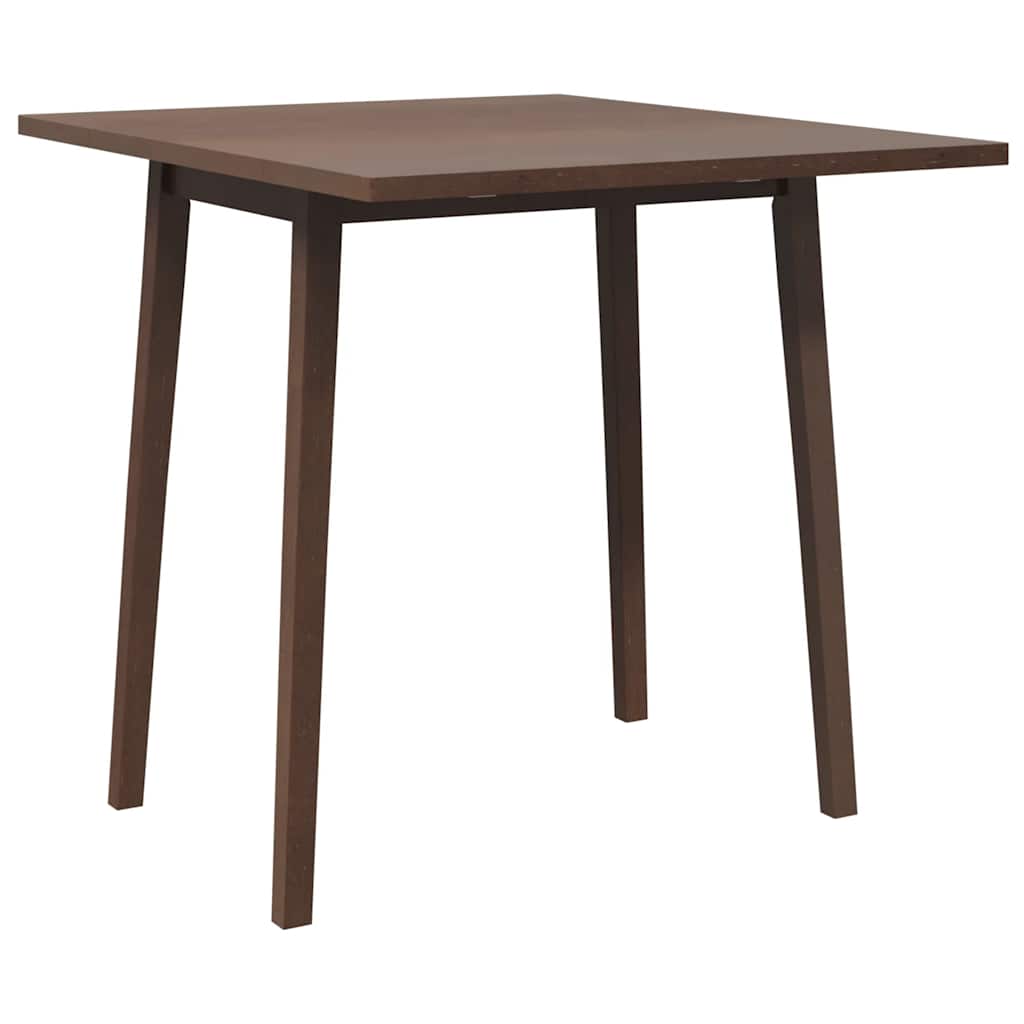 Dining Table Brown Solid Rubberwood