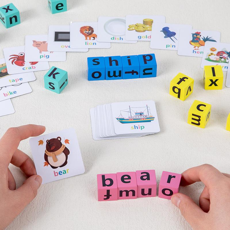 Children'S English Cards, Word Spelling, Building Blocks, Parent-Child Interaction Table Games, Baby Educational Toys