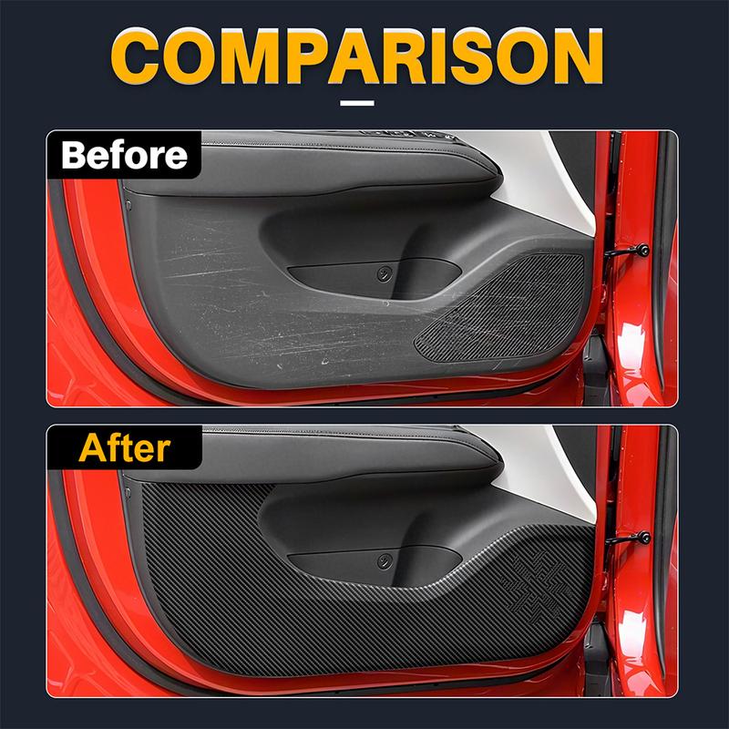 Накладки на двери от пинков для Hyundai Tucson 2024 2025 2026 LHD RHD Автомобильные кожаные карбоновые коврики Аксессуары для отделки салона
