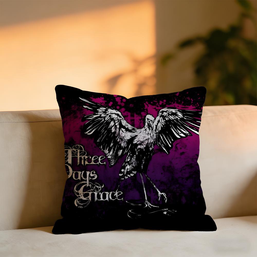Three Days Grace Cushion Cover Cozy Velvet Throw PillowSoft Warm Cushion For Sofa  Bed