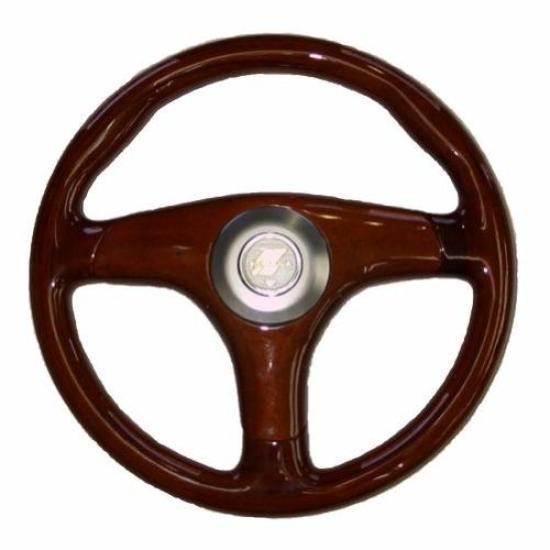 Рулевое колесо Daikei Formula Wood 330 с накладкой и кнопкой звукового сигнала (330 Пирог) Дерево/Деревянные спицы/Полностью FW-330