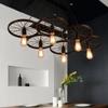 Retro Loft Industrial Chandelier Iron Wheel Lamp Restaurant Cafe Bar Table Light Shop Dining Room Pendant Lamp