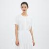 LAP Round Button Puff Sleeve Blouse Ar2Wb580