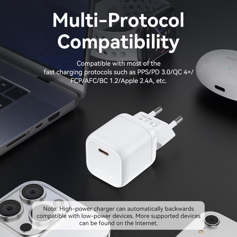 Зарядное устройство Vention 30W GaN для iPhone 14 13 12 Pro Max, зарядное устройство USB Type C для iPad Pro Xiaomi Huawei Samsung, быстрое зарядное устройство для телефона PD