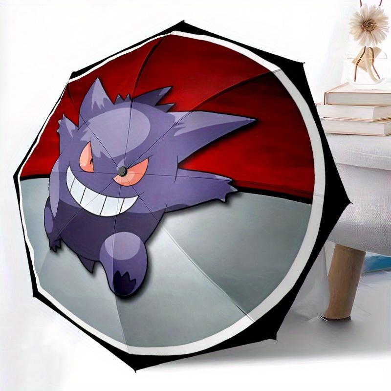 Автоматический складной зонт Pokemon Genga с прочным железным каркасом, портативный компактный дорожный зонт для всесезонного использования, Вечеринки009