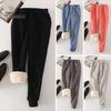 Women Jogger Pants Elastic Waist Adjustable Drawstring Harem Pants Solid Color Thickened Velvet Lining Casual Slim Leg Sweatpants
