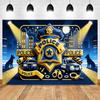 Cartoon Police Backdrop Police Station Car Background Banner Kid Birthday Party Decoration Baby Shower Supplies Photography Prop
