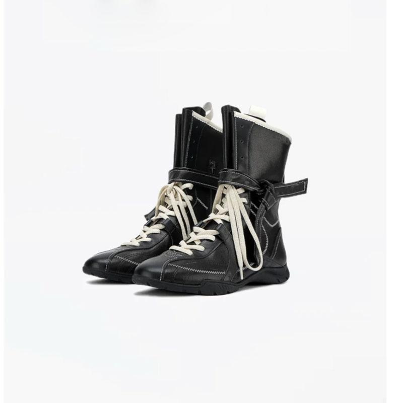 Версия из коровьей кожи~ Ботинки Мартина на плоской подошве с внутренней высотой, женские 2025, новые боксерские ботинки из матовой кожи на шнуровке, короткие ботинки, немецкие тренировочные ботинки