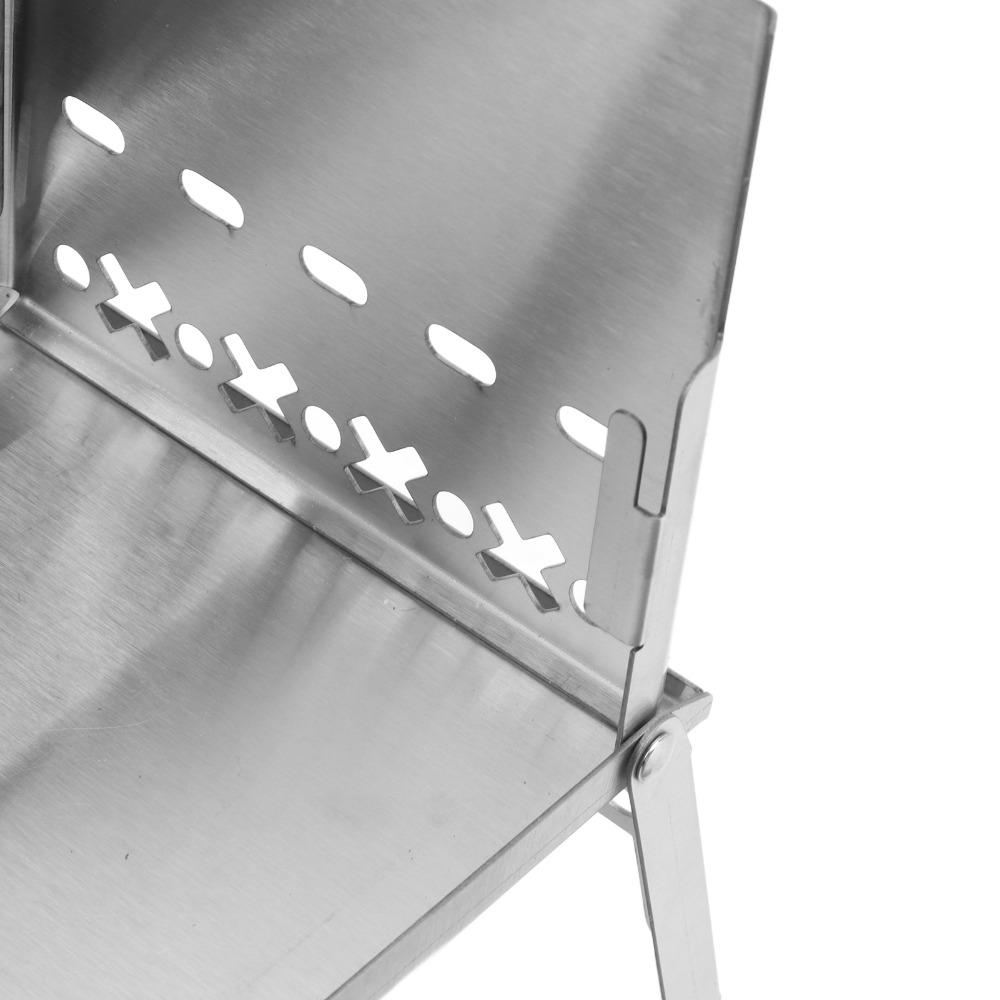 Foldable Wood Burning Stove Stainless Steel Folding Grill Portable Fire Pit  Outdoor Cooking