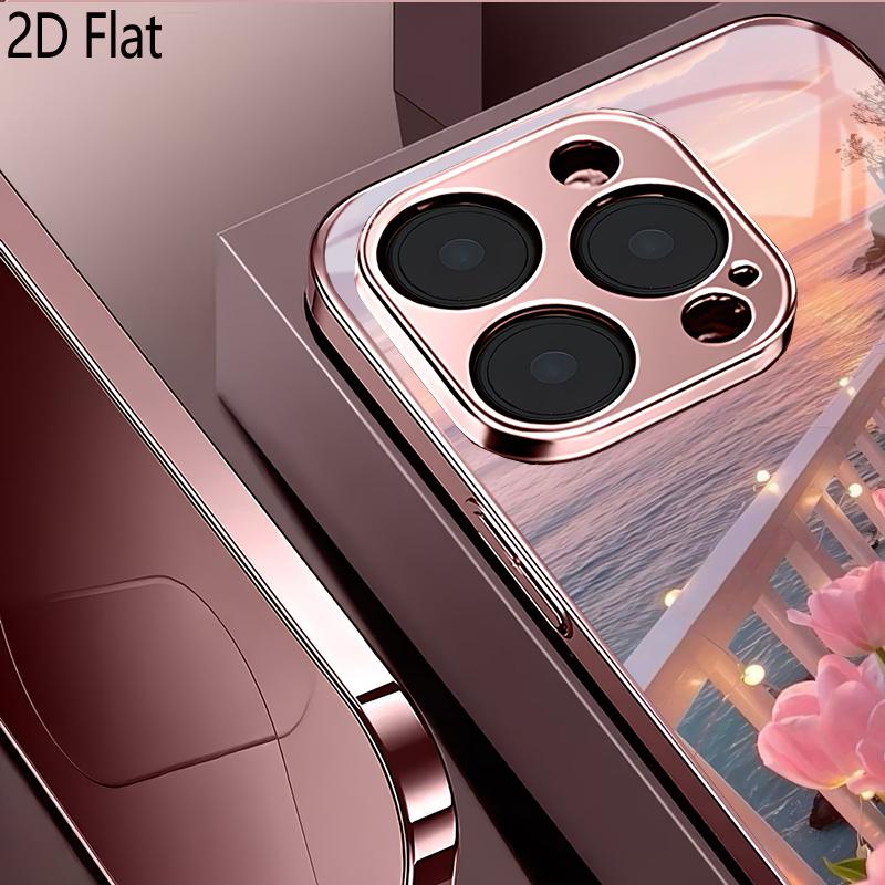 Розовая гирлянда из фонариков 2D Плоская Для iPhone17 18 16 15 14 13 12 11 Pro Max XS XR 8 7Plus Чехол для телефона Ударопрочный Защитная задняя крышка