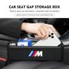 For BMW Leather Car Seat Gap Filler Storage Box Cup Holder Accessories Performance X1 X3 X5 E39 E46 E90 F20 E60 F30 M3 M5 DJ1