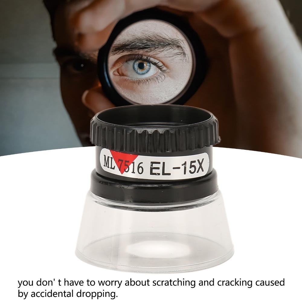 ABS Pocket Magnifying Glass 15X Jewelry Magnifier Desktop Magnifier for 15X Archaeology Tool