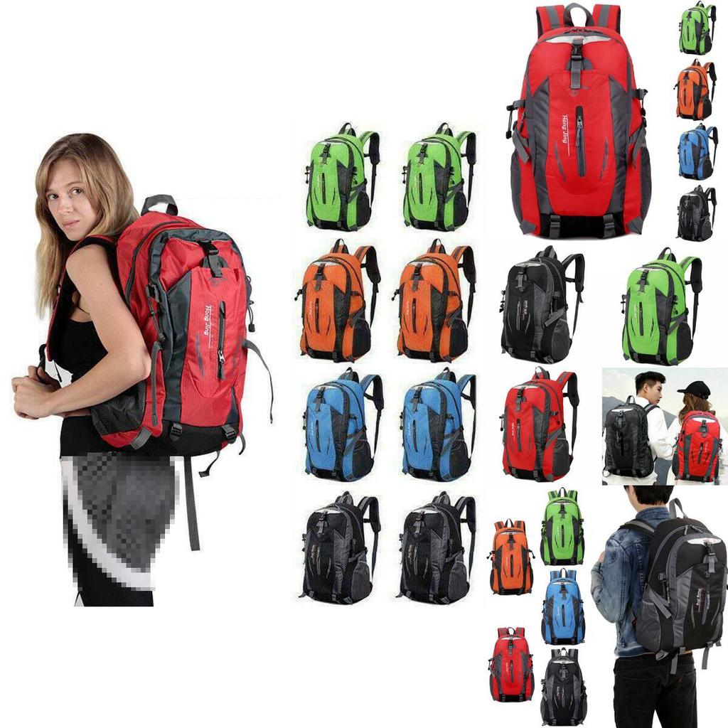Large 40l Waterproof Travel Rucksack Outdoor Hiking Camping Backpack With Breathable Padded Straps